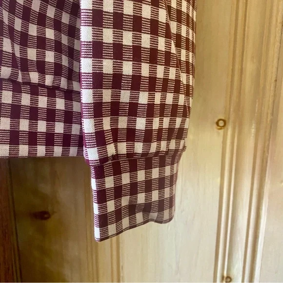 LOU AND GREY BIRDSEYE GINGHAM PONTE SWEATSHIRT IN PLUM KISS SIZE LARGE - Picture 3 of 9